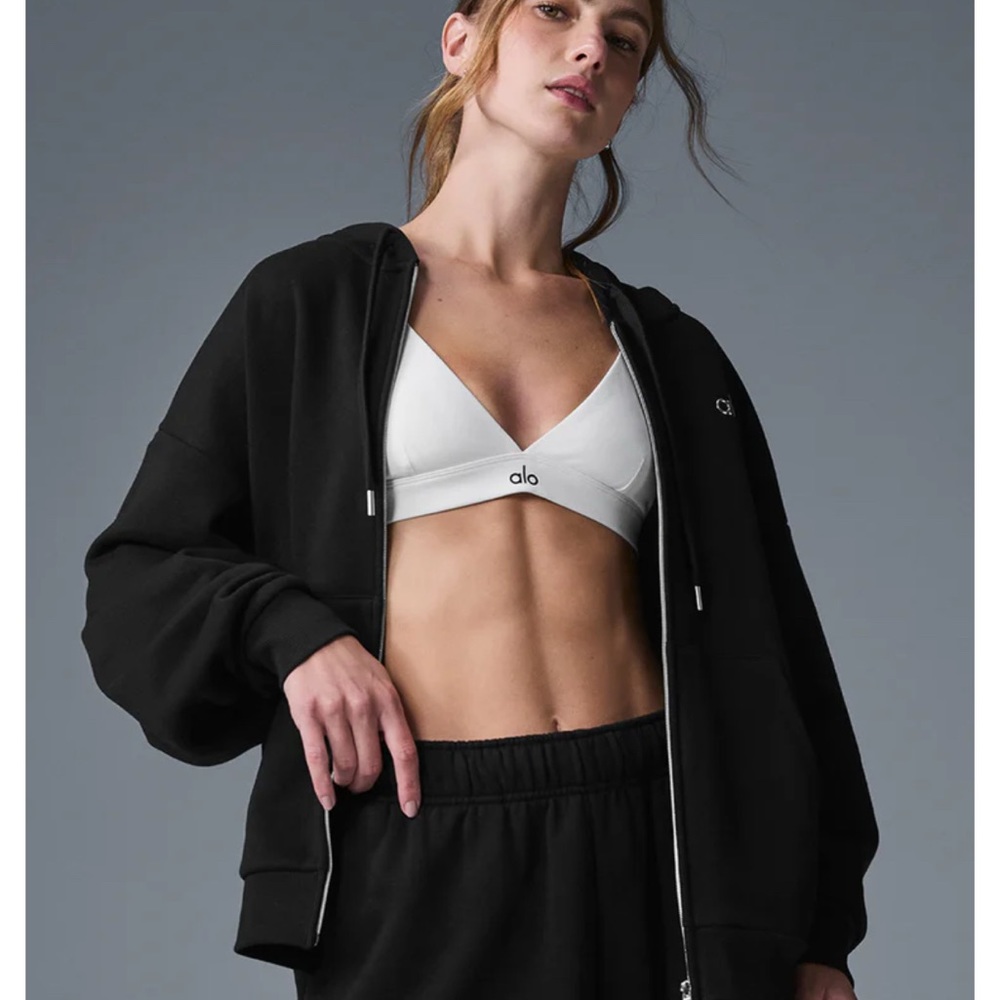 EUC Alo Yoga Accolade Full Zip Hoodie Black Med